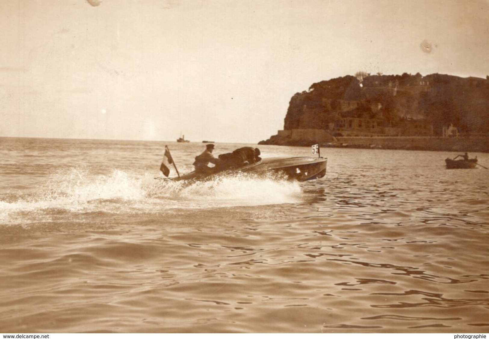 Meeting De Monaco Canot Automobile Youki Tellier ? Ancienne Photo Rol 1913 - Boats