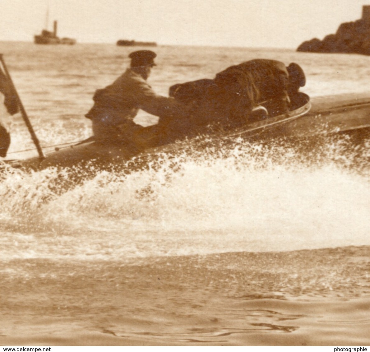 Meeting De Monaco Canot Automobile Youki Tellier ? Ancienne Photo Rol 1913 - Boats