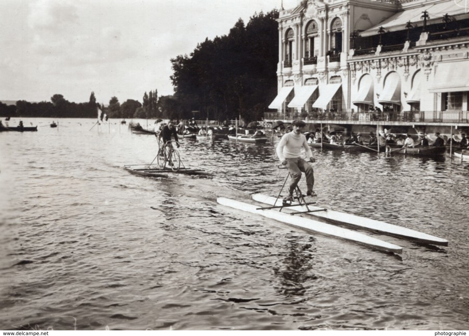 Paris Lac D'Enghien Concours Cycles Nautiques Louis Ancienne Photo Branger 1914 - Sports