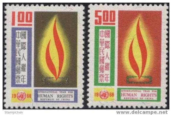 Taiwan 1968 Year Of Human Rights Stamps Torch - Ongebruikt