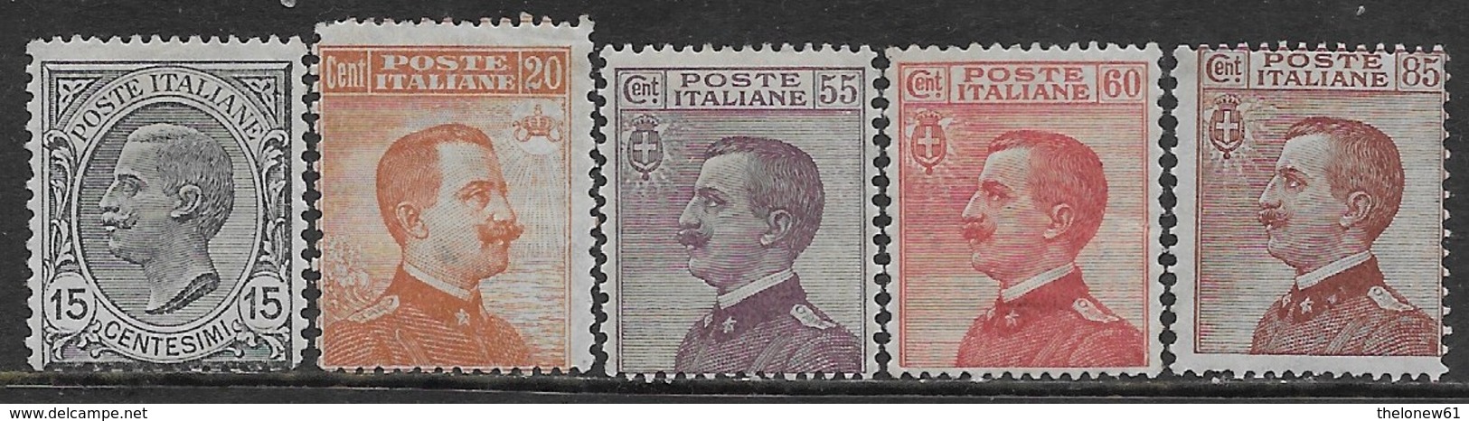 Italia Italy 1918 Regno Effigie Sa N.108-112 Completa Nuova MH * - Nuovi
