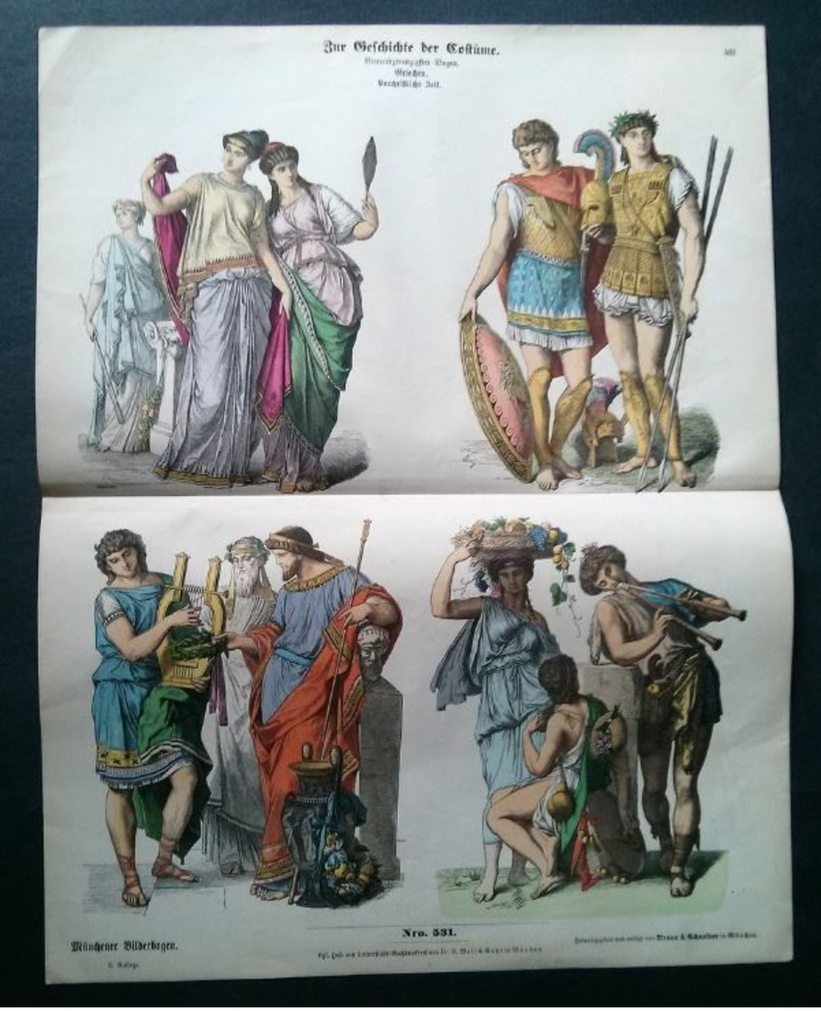 Litho Ancienne Allemande, Costumes Anciens No 531 - Lithographies