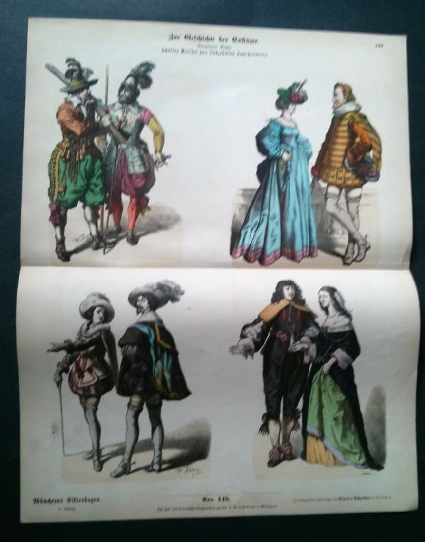 Litho Ancienne Allemande, Costumes Anciens No 449. - Lithographies