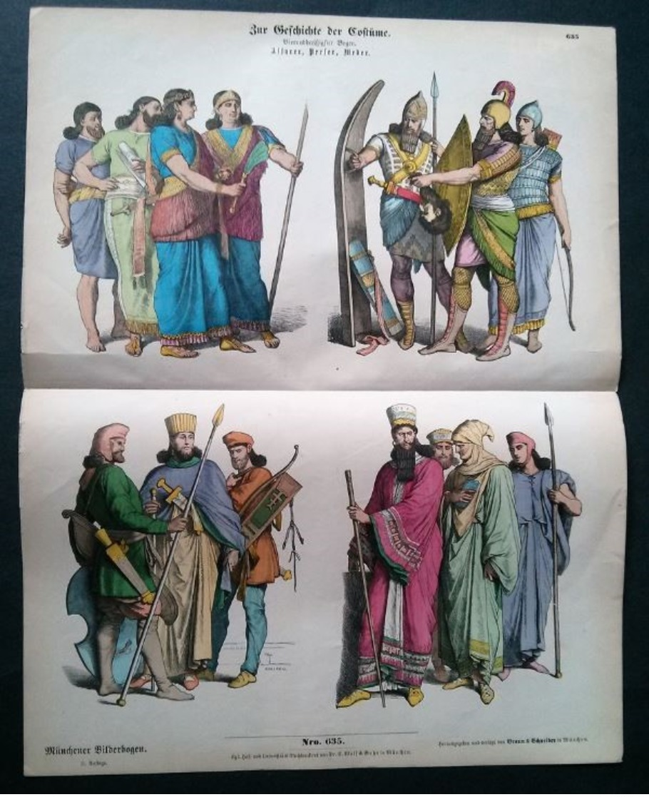 Litho Ancienne Allemande, Costumes Anciens No 635. - Lithographies