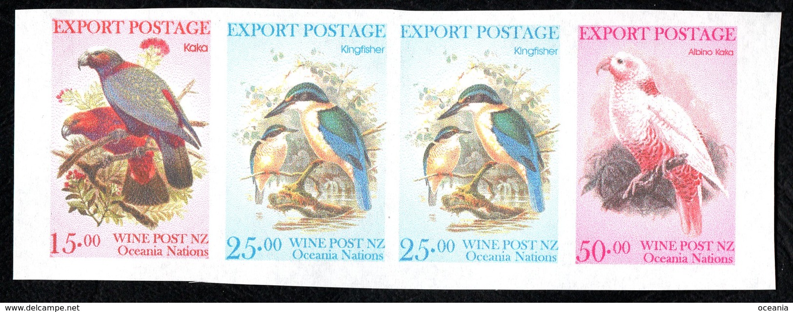 New Zealand Wine Post Rare Missing Year, Imperf Color Trial For The Birds Series. - Other & Unclassified