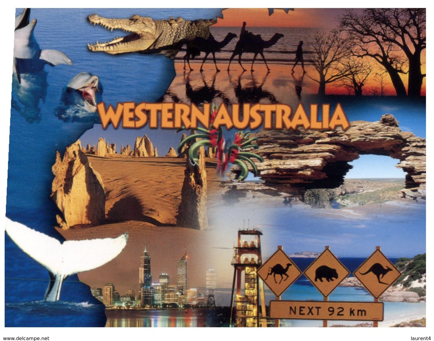 (20) Australia - WA - Map With Crocodile Etc - Maps