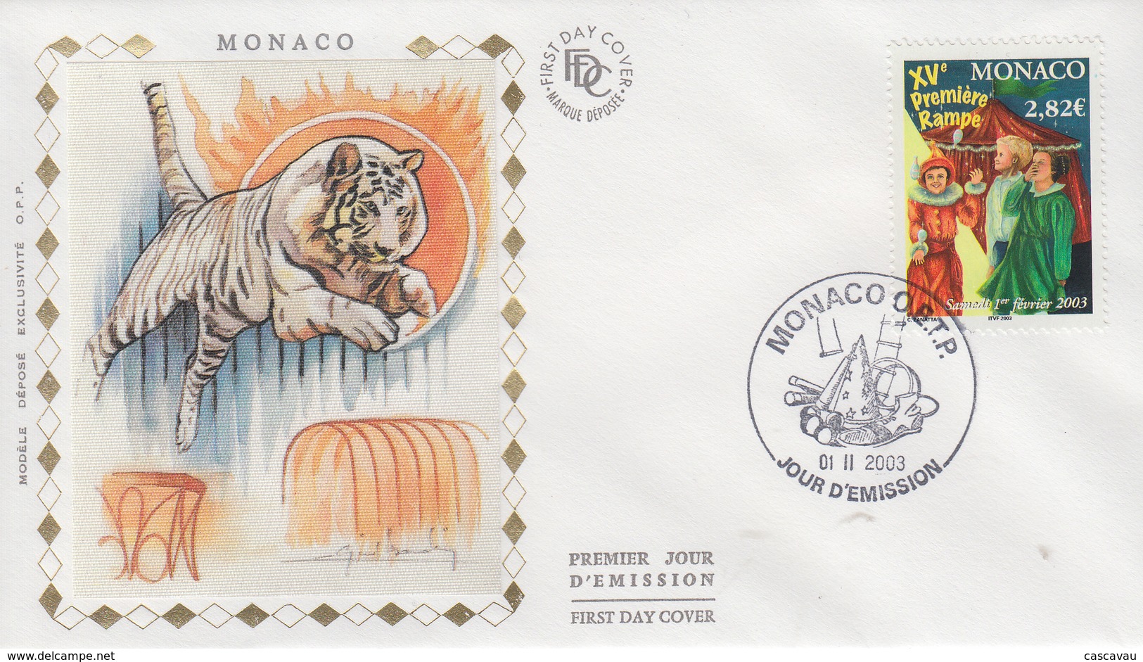 Enveloppe  FDC  1er Jour    MONACO    XVéme    PREMIERE  RAMPE   2003 - Circus