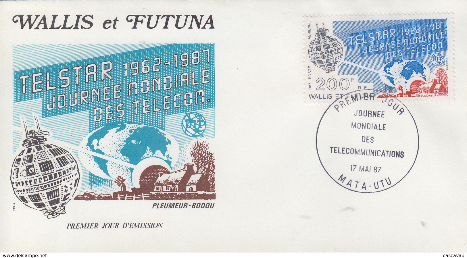 Enveloppe  FDC   1er   Jour     WALLIS  Et  FUTUNA     Journée  Mondiale  Des  Télécommunications  1987 - FDC