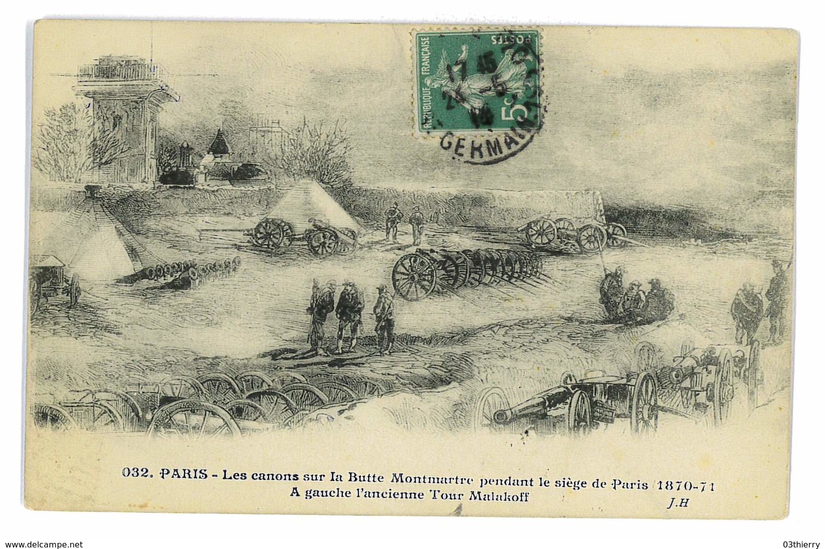 CPA 75 PARIS LES CANONS SUR LA BUTTE MONTMARTRE PENDANT LE SIEGE DE PARIS - Sonstige & Ohne Zuordnung