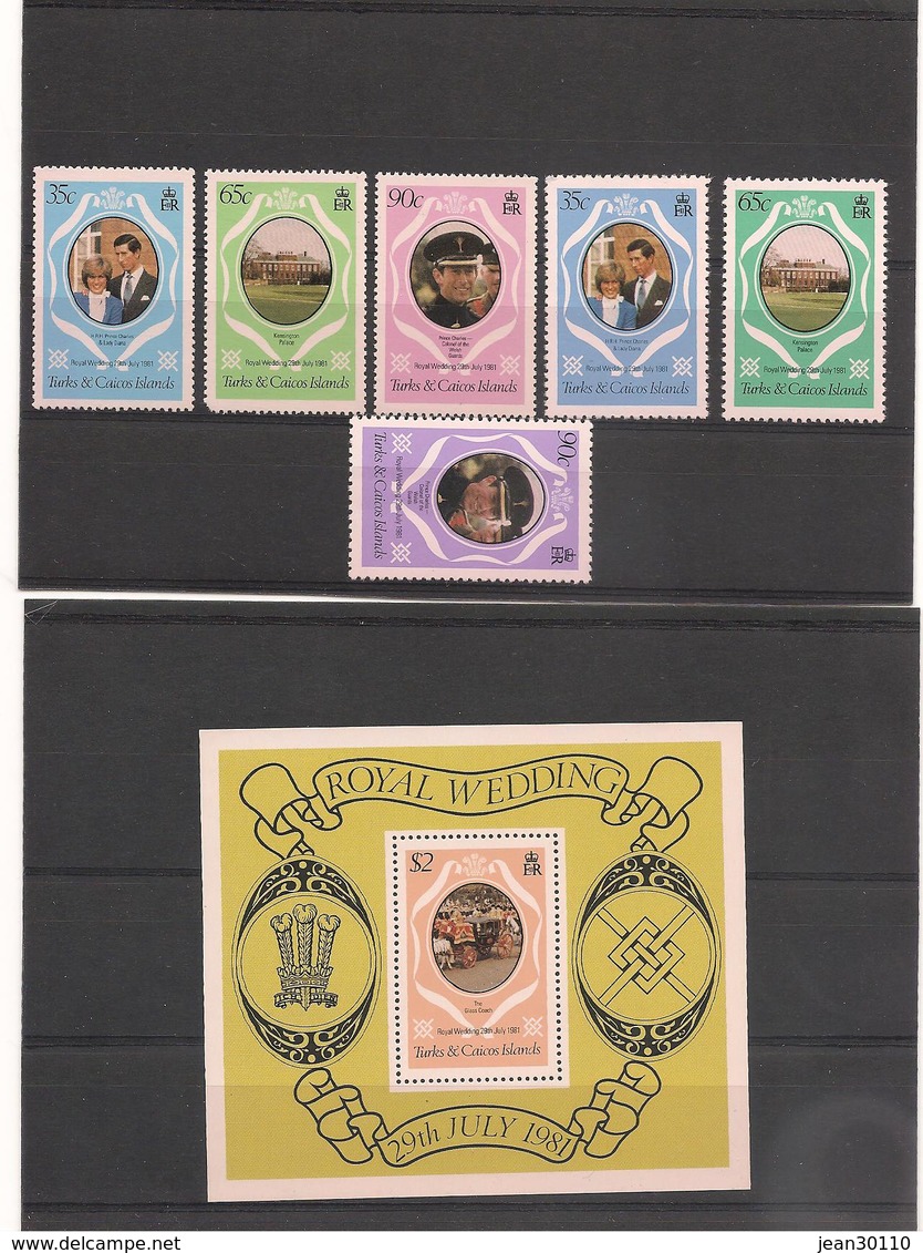 TURKS Et CAÏQUES Mariage Prince Charles Et Lady Diana  Année 1981   Neufs** Côte: 13,50 € - Turks & Caicos (I. Turques Et Caïques)