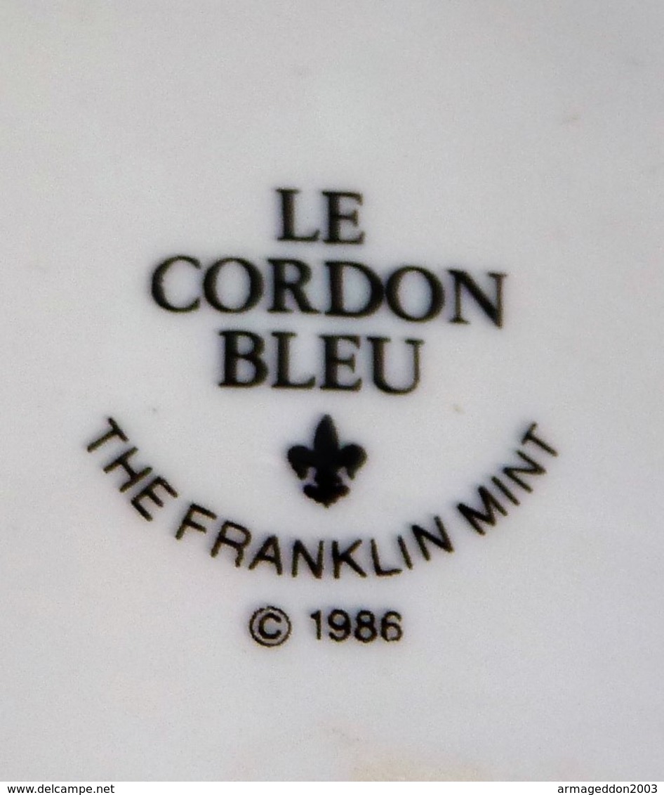 SUPERBE LE CORDON BLEU The Franklin Mint, 1986 Céramique Suspension Moule LAPIN Tbe - Non Classés