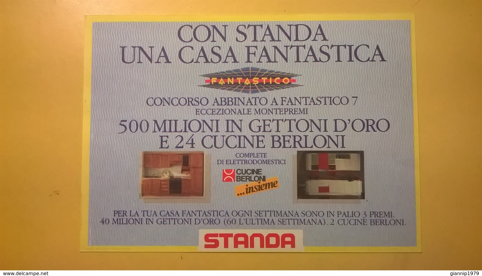 1986 BIGLIETTO CONCORSO ABBINATO A FANTASTICO RAI UNO CARTOLINA STANDA USATA COMPILATA - Biglietti Della Lotteria