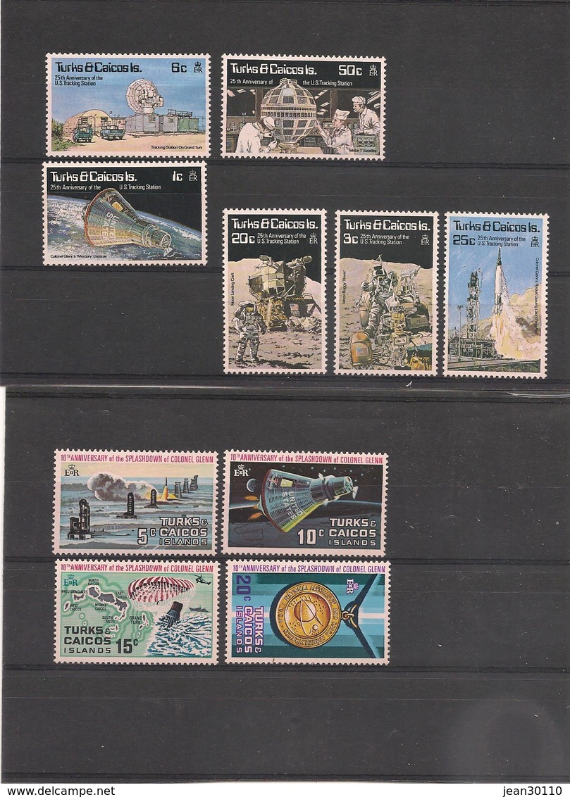 TURKS Et CAÏQUES  Espace  Années 1972/77  Neufs** - Turcas Y Caicos