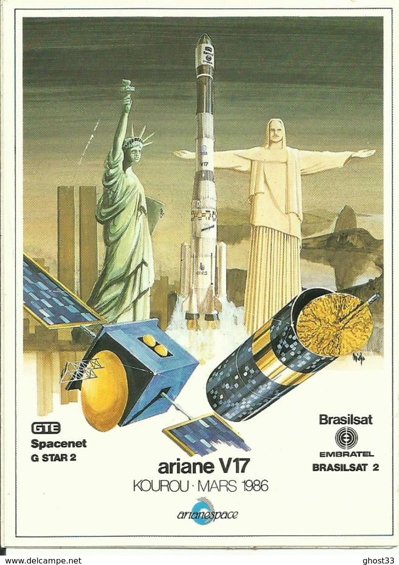 Autocollant Lancement ARIANE V17 Du 28 Mars 1986 - ARIANESPACE - ESPACE - Stickers