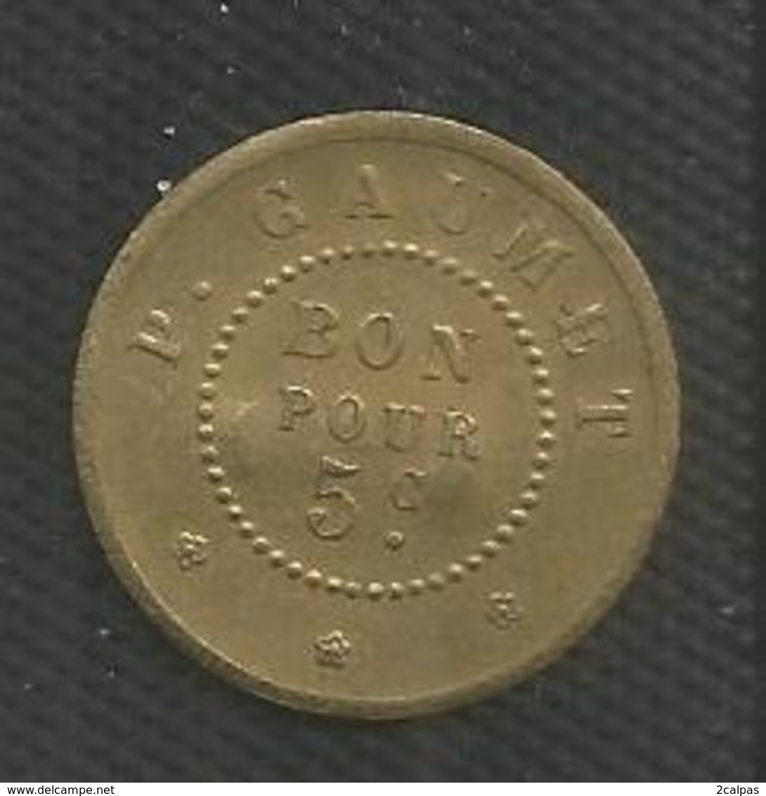 Jeton Militaire - Cantine Du Fort De Stains - 5 Centimes - Monnaie De Nécessité Numérotée 690 - Monedas / De Necesidad