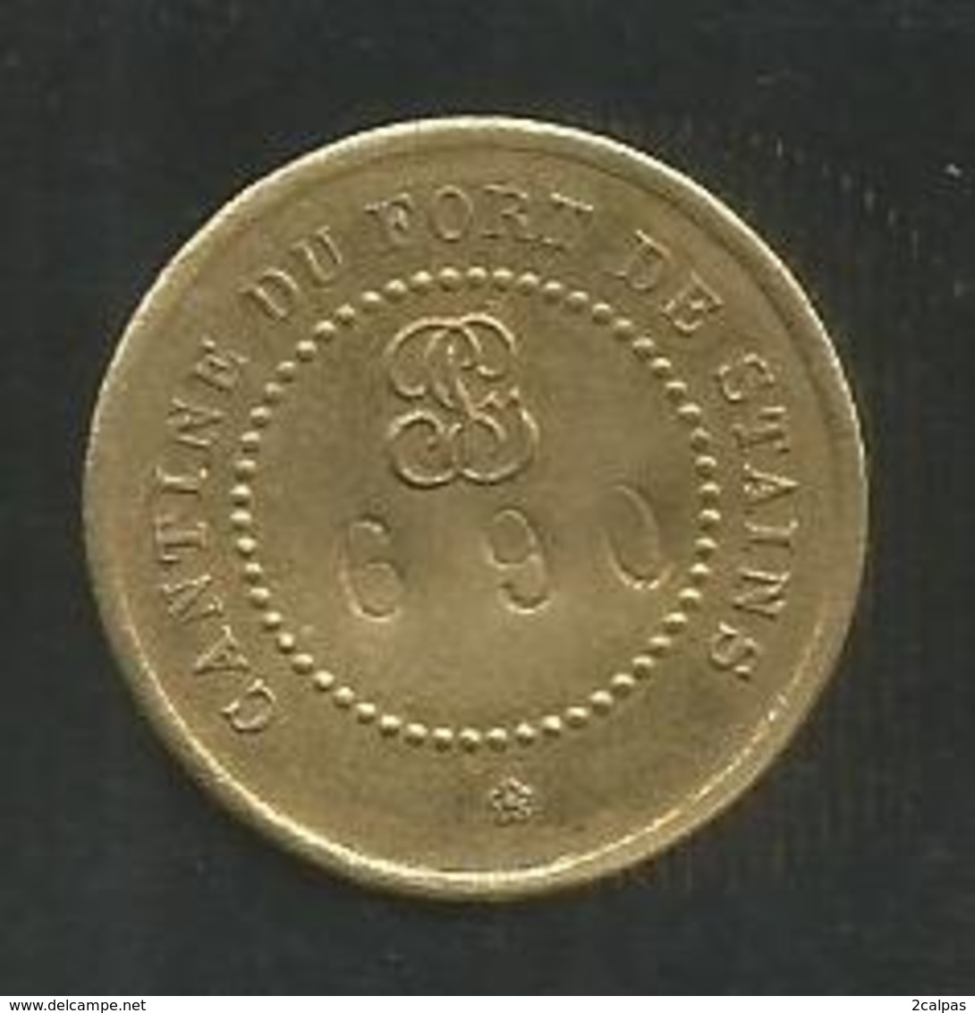 Jeton Militaire - Cantine Du Fort De Stains - 5 Centimes - Monnaie De Nécessité Numérotée 690 - Monedas / De Necesidad