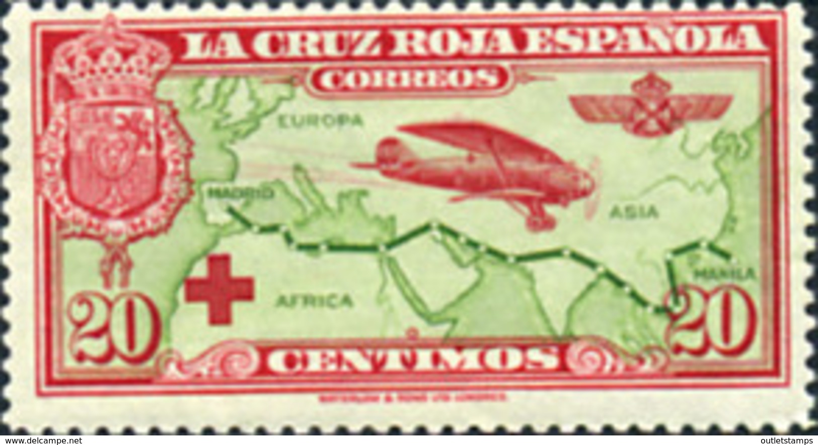 Ref. 210288 * HINGED *  - SPAIN . 1926. SPANISH RED CROSS. CRUZ ROJA ESPA�OLA - Nuevos