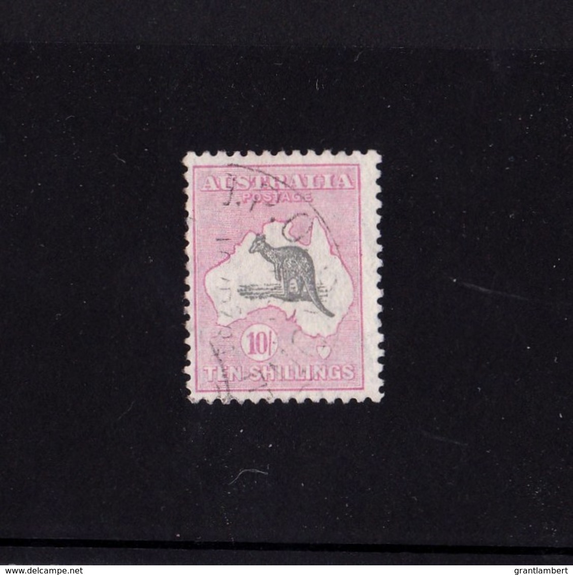 Australia 1932 Kangaroo 10/- Grey & Pink C Of A Watermark Used - - - - Used Stamps