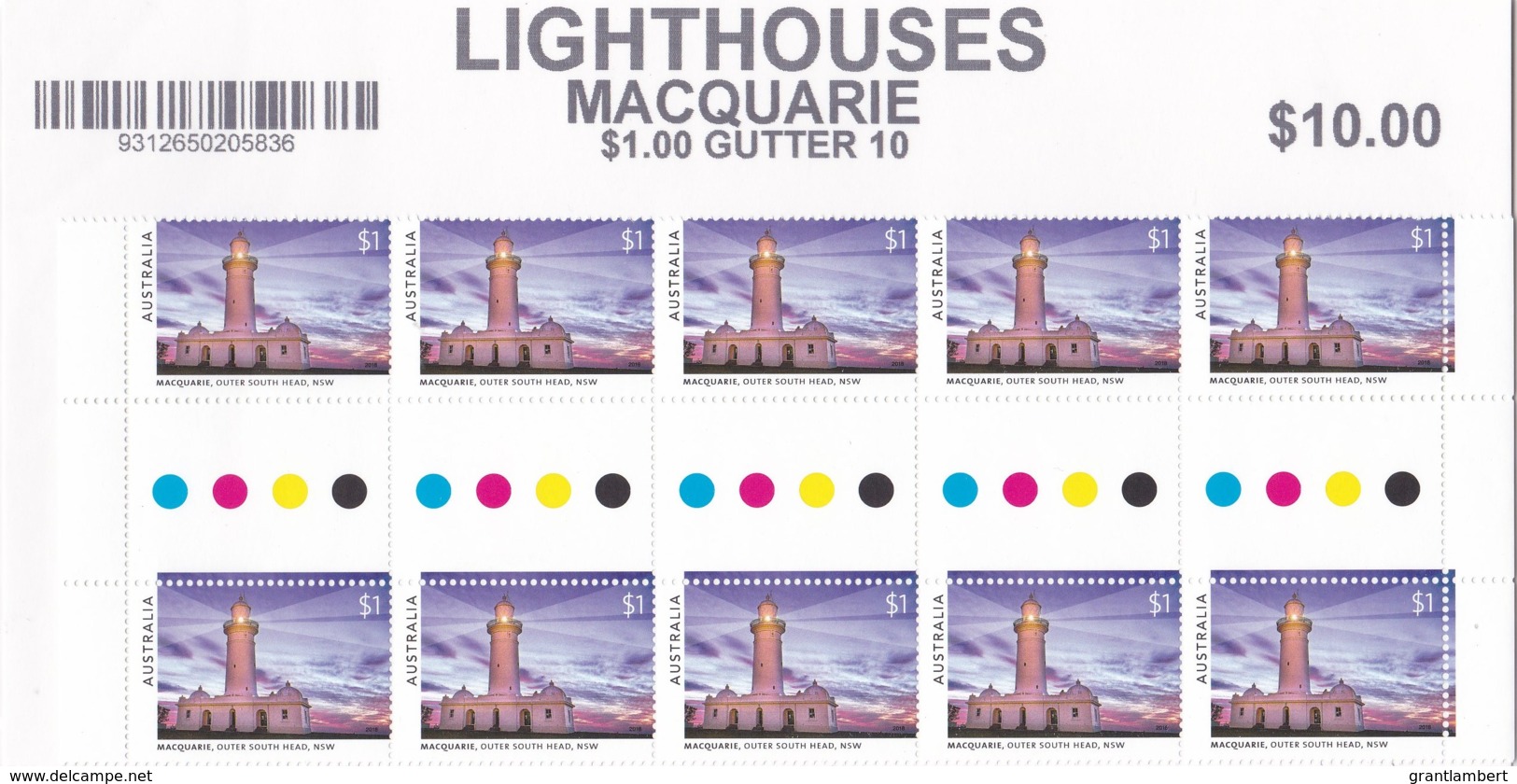 Australia 2018 Lighthouses Of Sydney Set Of 3 Gutter Blocks Of 10 MNH - Mint Stamps