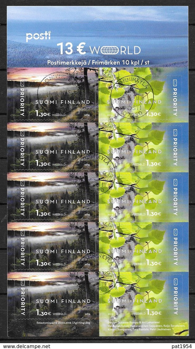 Finlande 2016 N°2404/2405 En Feuille Entière Oblitérée Paysages Et Nature - Used Stamps