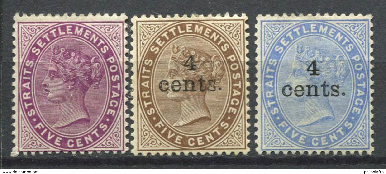 Établissements Des Détroits 1894-1899 Sans Gomme 80% Reine Victoria - Straits Settlements