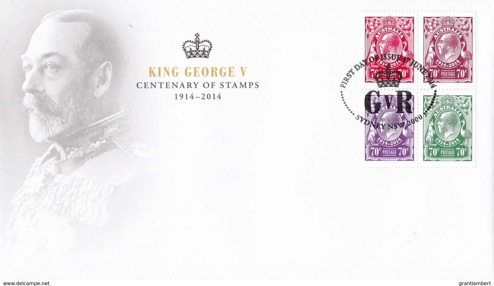 Australia 2014 King George V Centenary FDC - Omslagen Van Eerste Dagen (FDC)