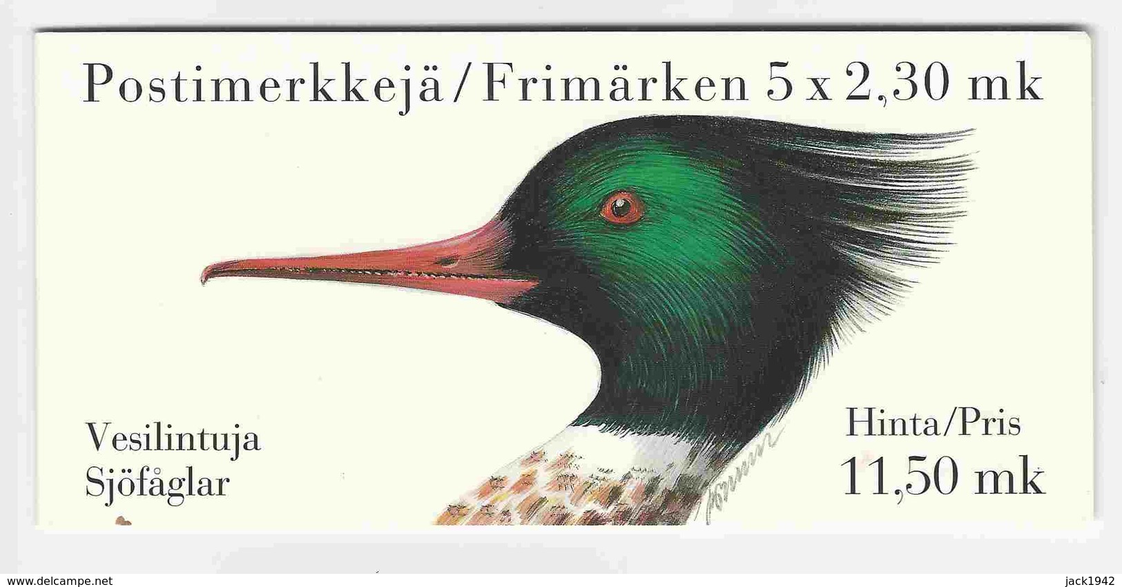 1993 - Carnet De 5 Timbres, Valeur 11,50 Mk- Sujet : Oiseaux Sauvages - Postzegelboekjes