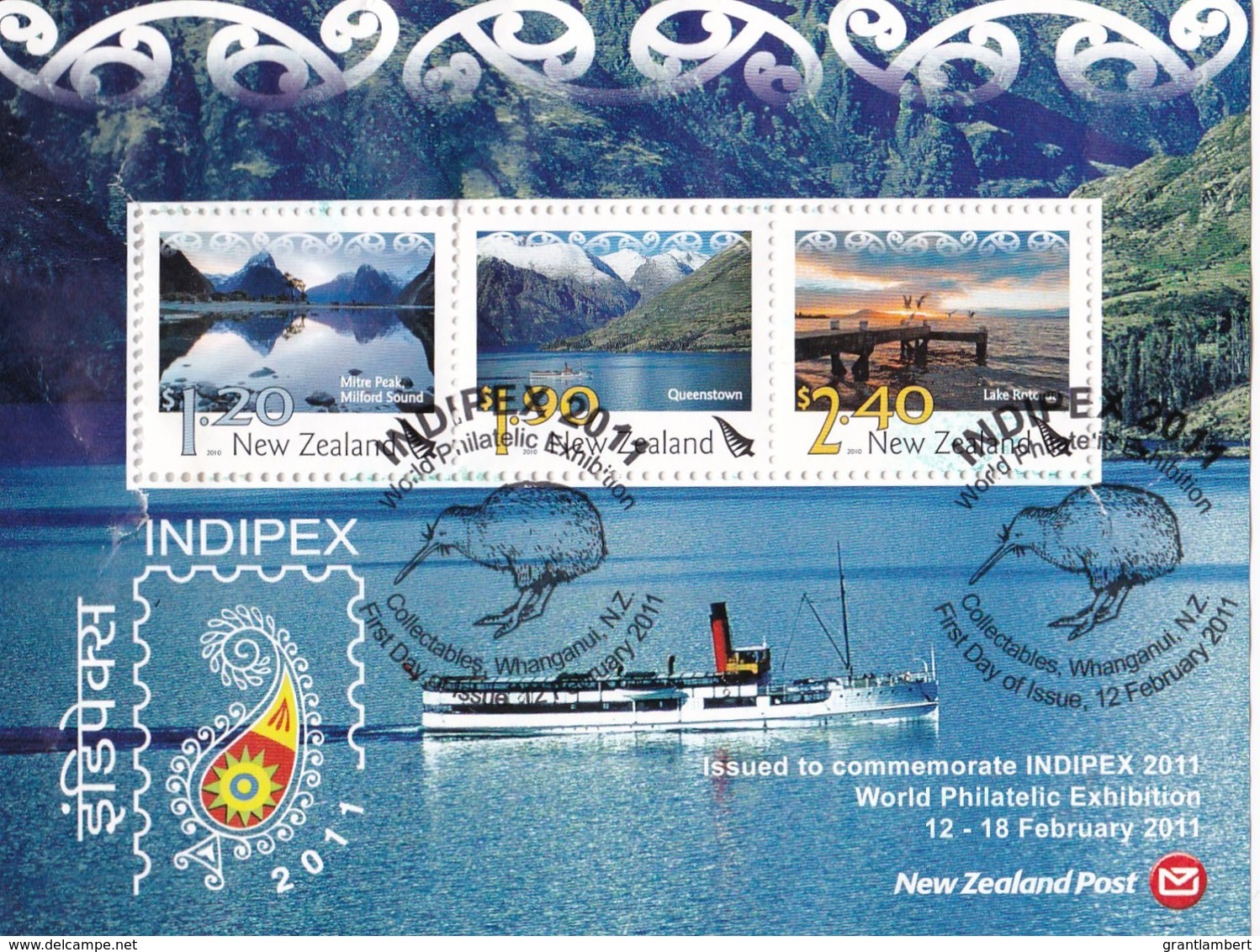 New Zealand 2011 INDIPEX Minisheet Used - See Notes - Used Stamps