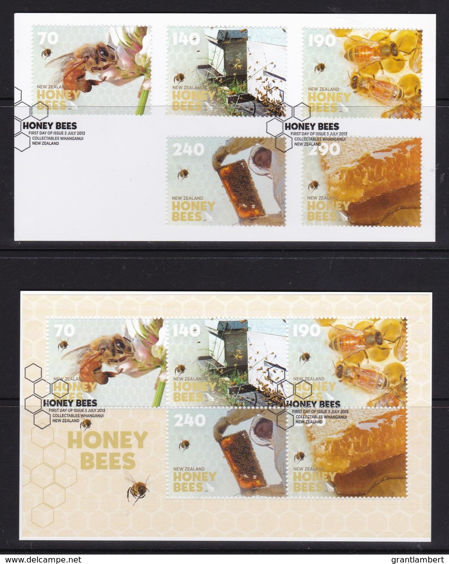 New Zealand 2013 Honey Bees Set Of 5 + Minisheet Used - Oblitérés