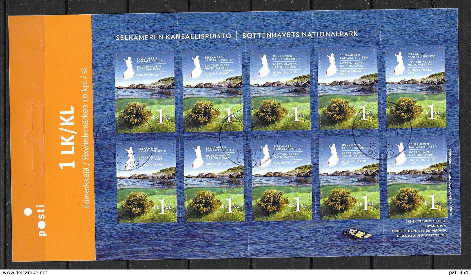 Finlande 2012 N°2150 En Feuille Entière Oblitérée Parc National De La Mer De Botnie - Used Stamps