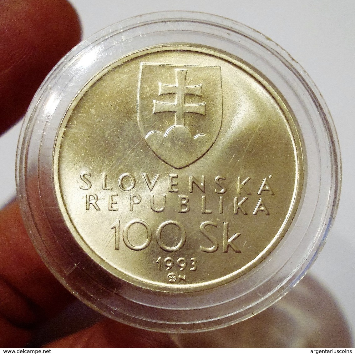 SLOVAQUIE. 100 SK. 1993. UNCIRCULATED. NATIONAL INDEPENDENCE. SILVER. SLOVASKIA. - Slovaquie