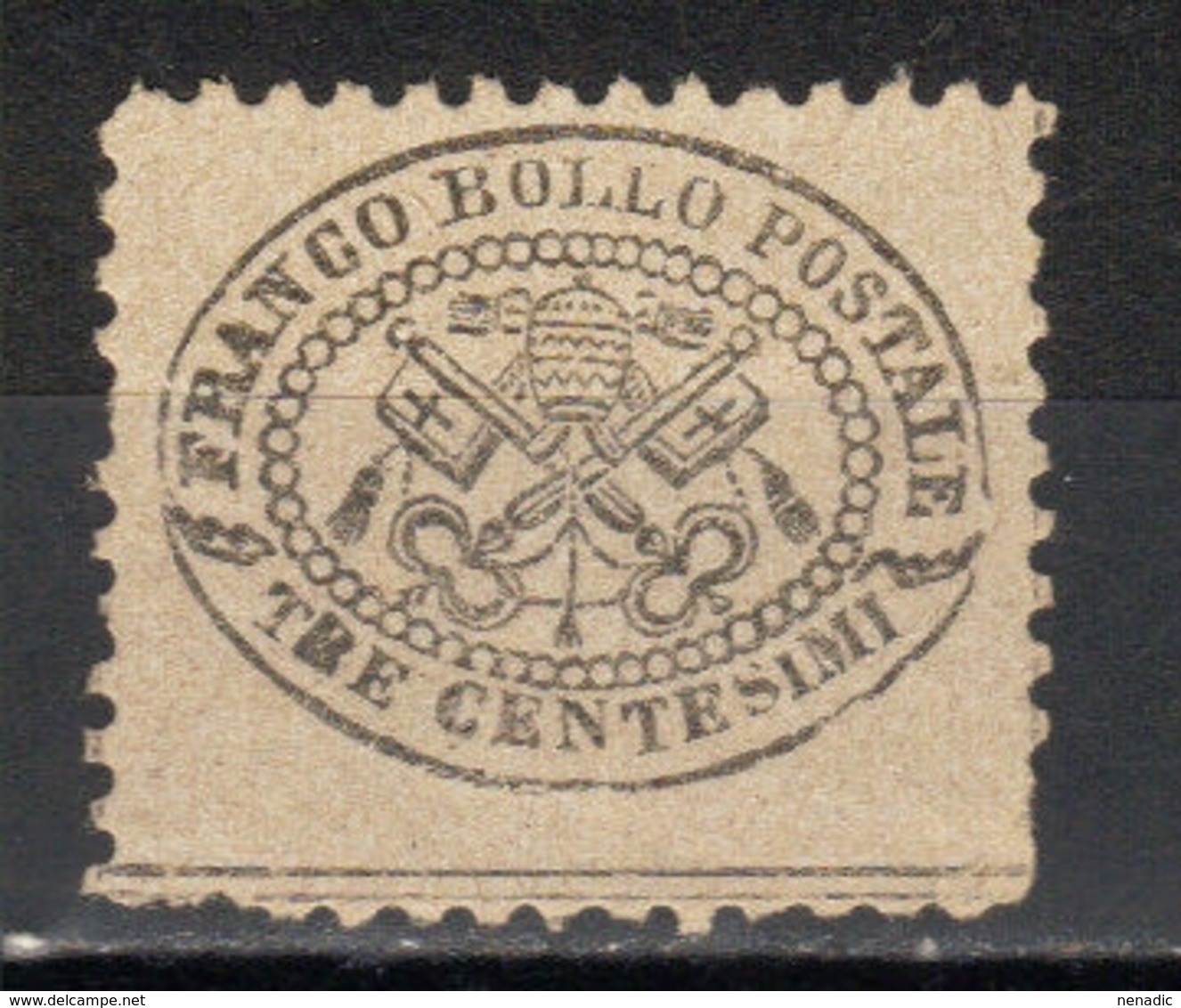 Papal States,Definitive 3 C 1868.,MNH - Etats Pontificaux