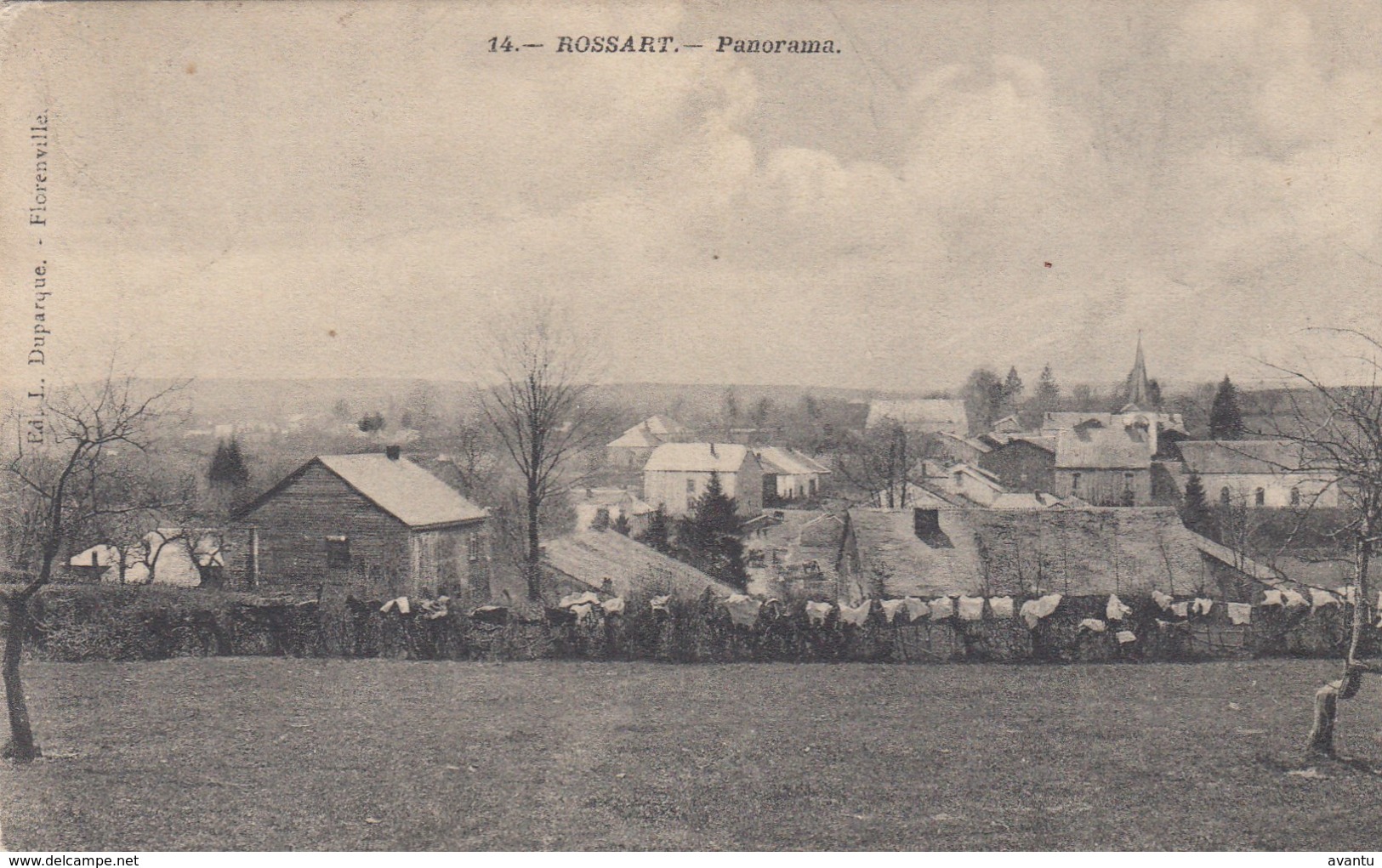 ROSSART / BERTRIX / LUXEMBOURG / PANORAMA DU VILLAGE / LE LINGE A SECHER 1909 - Bertrix