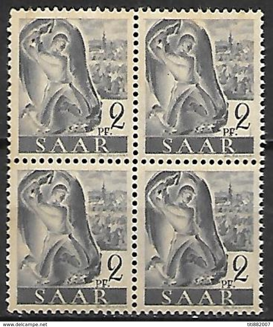 SARRE   -   1947 . Y&T N° 198  **  En Bloc De 4. - Collections, Lots & Séries