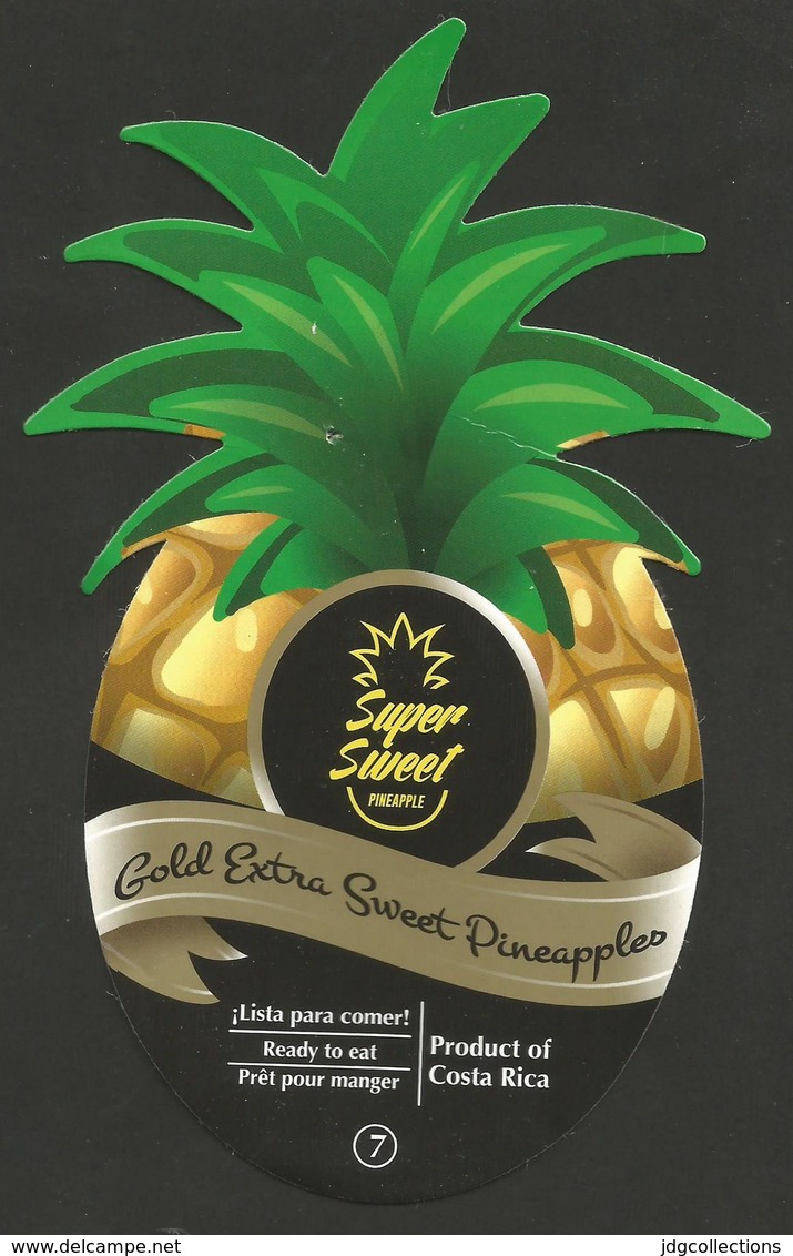 # PINEAPPLE TROPICALES DEL VALLE Super Sweet Fruit Tag Balise Etiqueta Anhanger Ananas Pina Costa Rica - Fruits & Vegetables