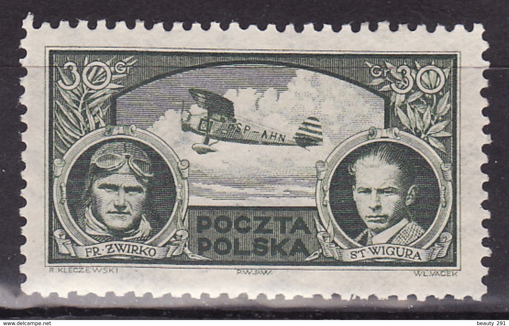 Poland 1933 Franciszek Zwirko And Stanislaus Wigura - Mi. 280 - MH* - Nuovi