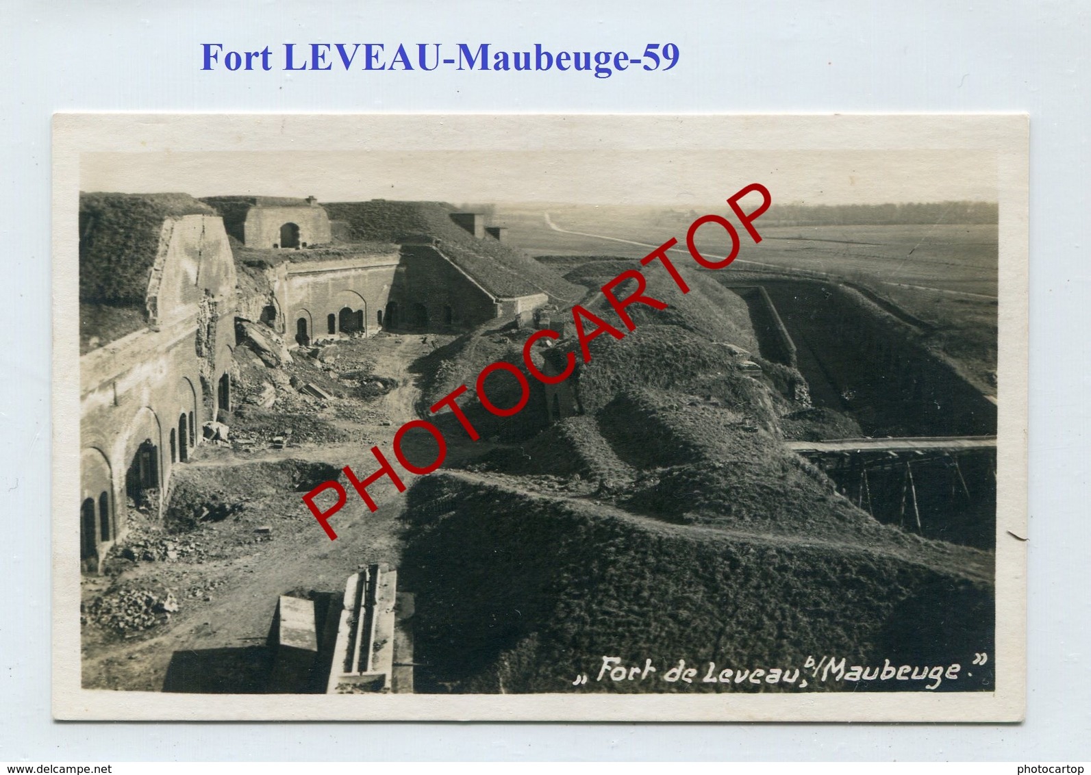 FORT De LEVEAU-MAUBEUGE-CARTE PHOTO Allemande-GUERRE 14-18-1 WK-Militaria-France-59- - Maubeuge