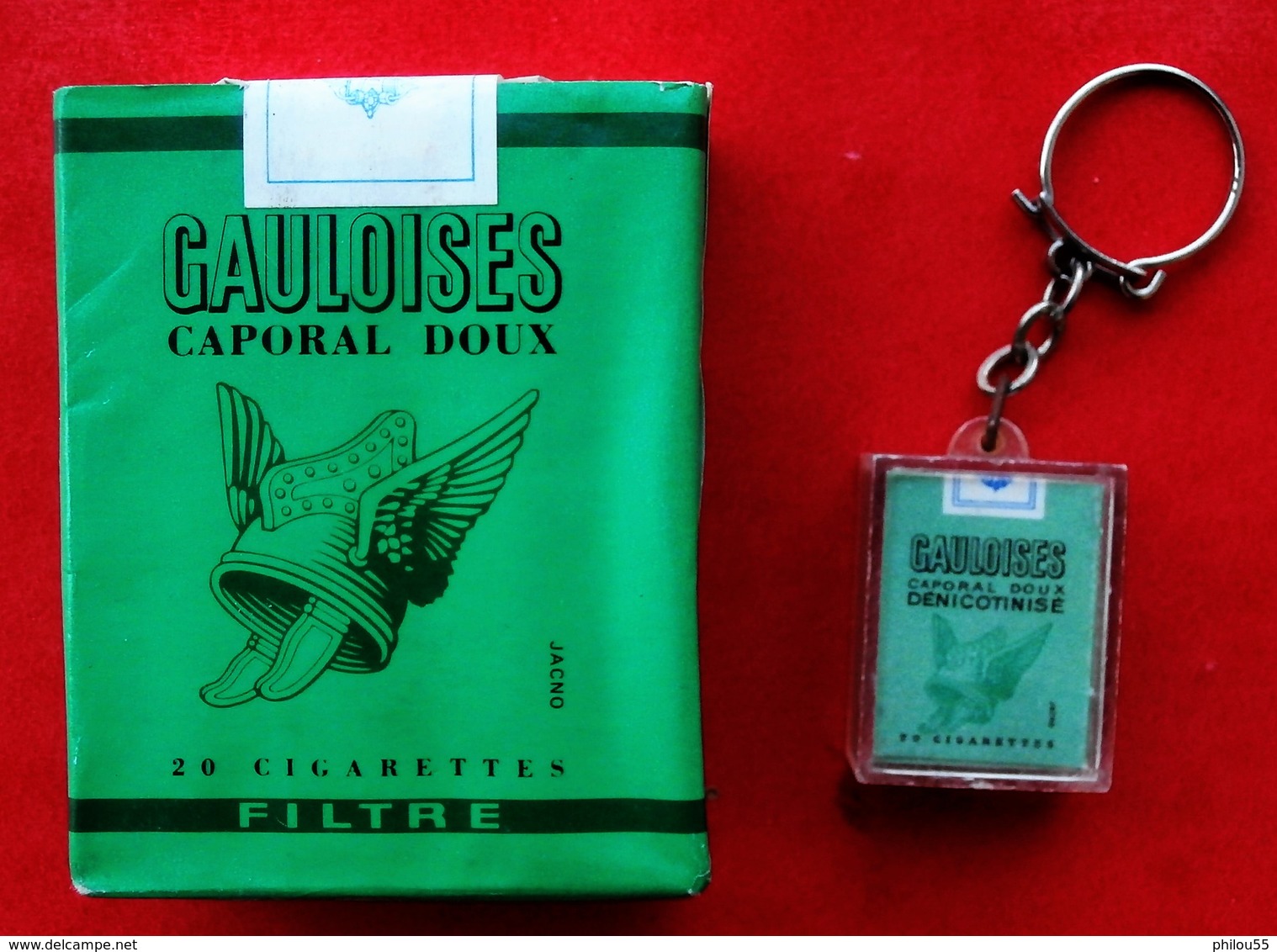 COLLECTION  Paquet De GAULOISES VERTES Filtre Caporal Doux JACNO + Porte Clef - Autres & Non Classés