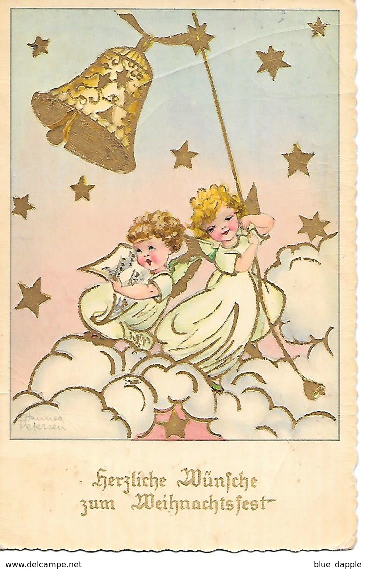 Illustrator - Hannes Petersen - Anges, Clocher De L'église, étoiles, Nuages, Partitions, Angels, Church Bell, Stars - Petersen, Hannes