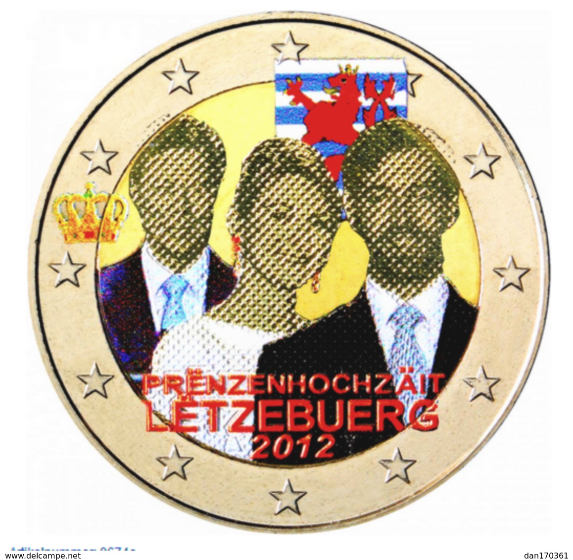 LUXEMBOURG 2012 - 2 EUROS - MARIAGE PRINCIER - COULEUR - FARBE - Luxembourg