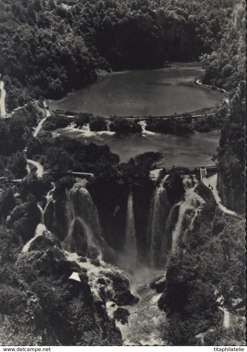 CP Carte Postale Yougoslavie Nacionalni Park Plitvice Izdanje Putnik Zagreb Fotosluzba Snimak Griesbaeh Griesbach CAD 55 - Yugoslavia