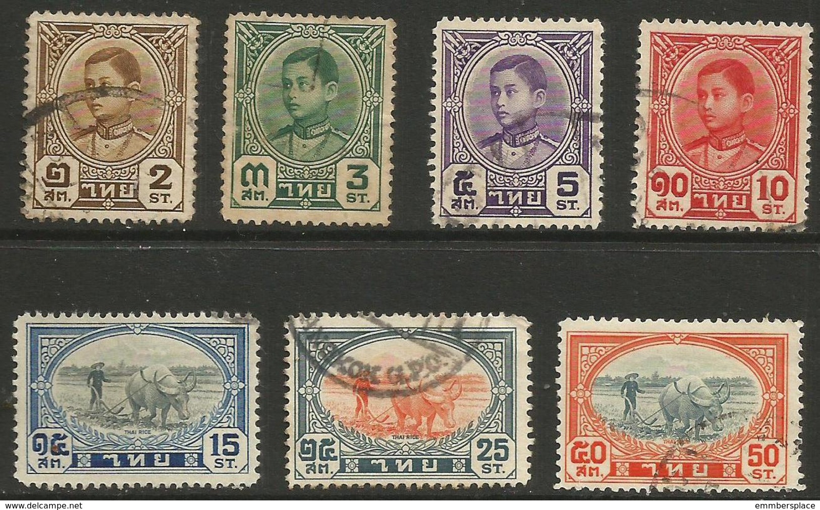 Thailand - 1941 Definitives (satang Values) Used       Mi 237-43  Sc 243-9 - Thaïlande