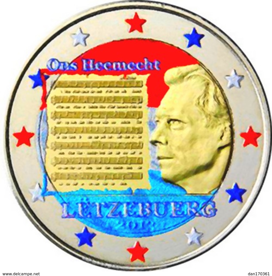 LUXEMBOURG 2013 - 2 EUROS - HYMNE - COULEUR - FARBE - Luxembourg