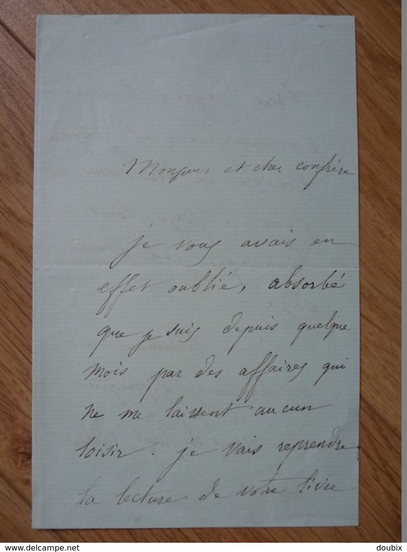 Paul De SAINT VICTOR (1825-1878) Secrétaire Alphonse DE LAMARTINE - Critique Littéraire ... AUTOGRAPHE - Autres & Non Classés