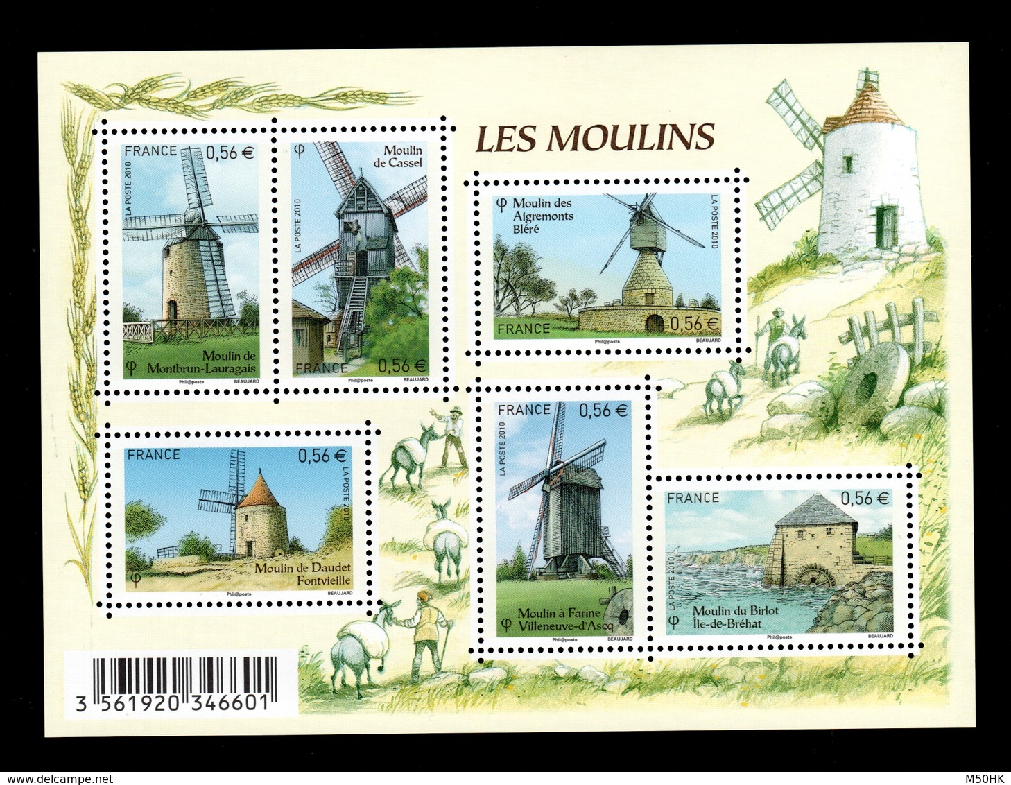 YV 4486 à 4490 / F4486 N** Moulins - Prix = Faciale - Neufs