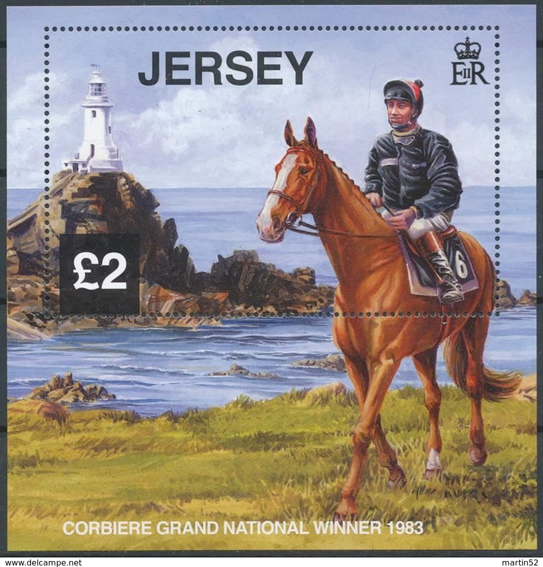 Jersey 2013: "Grand National In Aintree" Michel-No. 1724-1728 Block 105 ** MNH - START BELOW POSTAL FACE VALUE (£ 4.63) - Hippisme