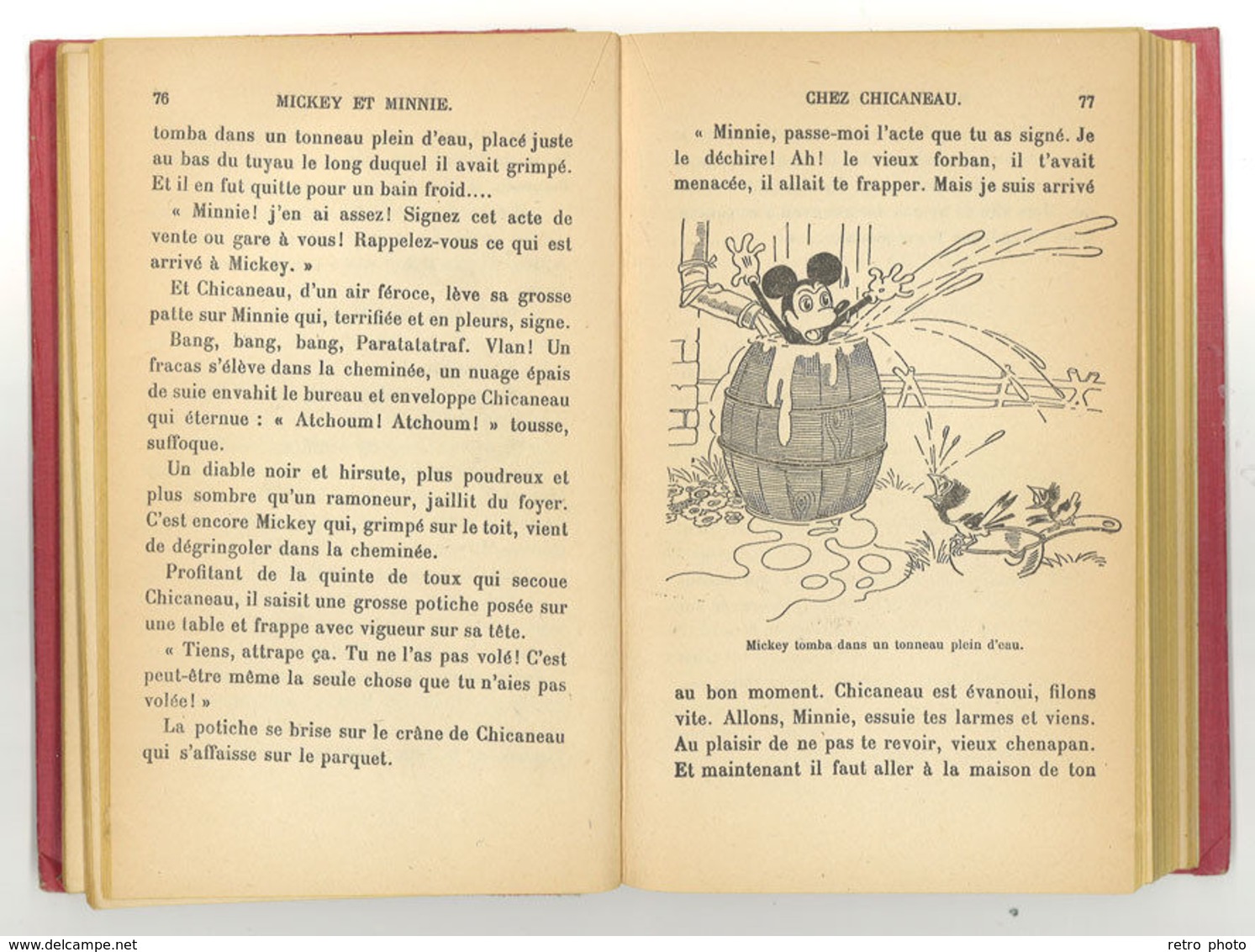 Livre Bibliothèque rose illustrée : Mickey et Minnie ( Hachette French Book, Walt Disney 1932 )