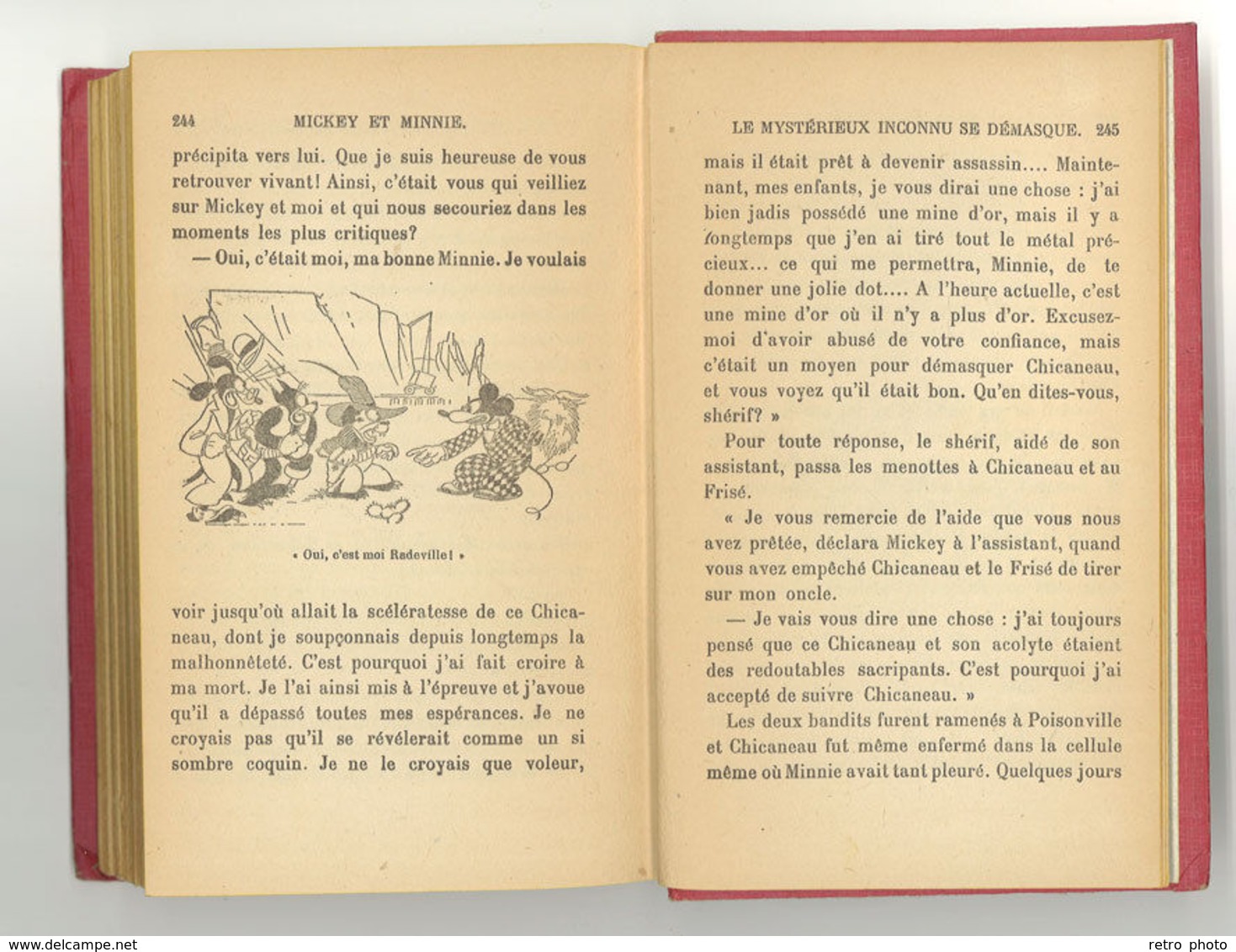 Livre Bibliothèque rose illustrée : Mickey et Minnie ( Hachette French Book, Walt Disney 1932 )