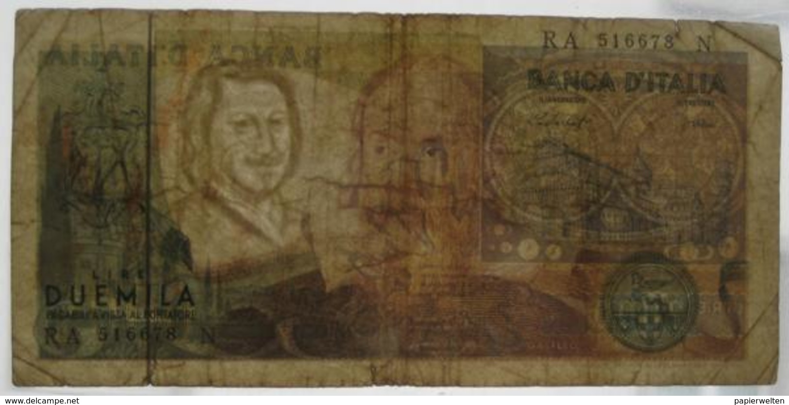 2000 Lire 1973 (WPM 103b) Ausgabe 1976 - 2000 Liras