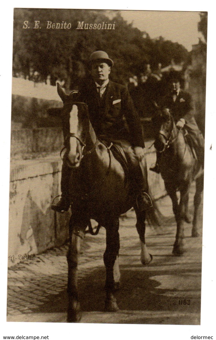 CPA Militaria Fascisme SE Benito Mussolini Le Duce à Cheval Italie Italia éditeur Ballerini & Fratini à Firenze N°1162 - History